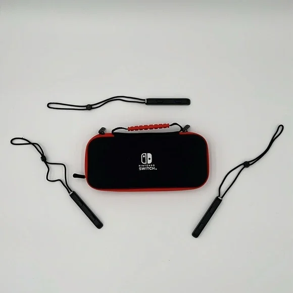 Official Nintendo Switch Carrying Case / Protective Kit & 3 Joy-Con Wrist Straps - Picture 1 of 6